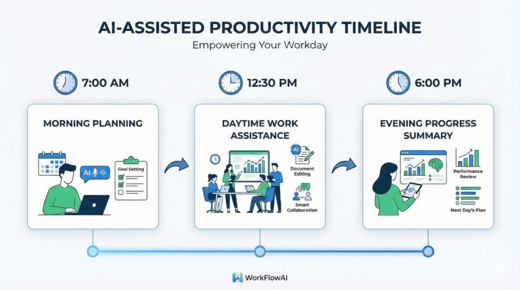 AI productivity daily habit system illustration